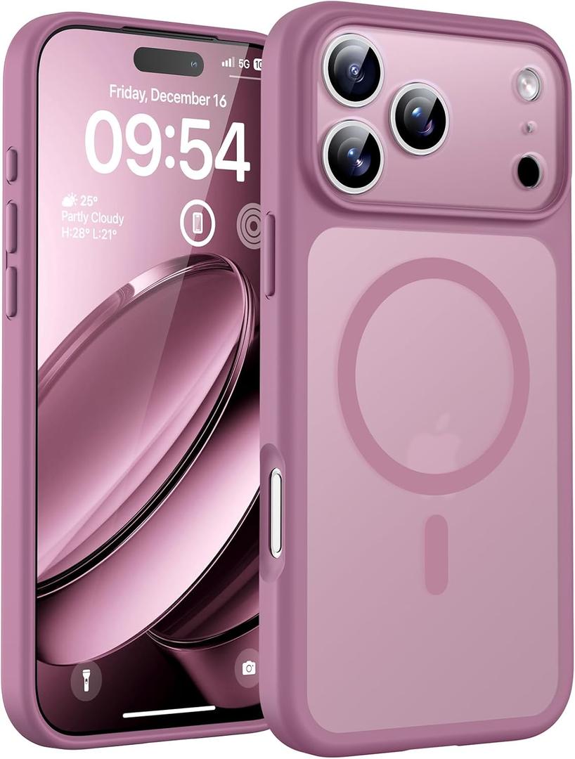 TOCOL for iPhone 17 Pro Case, Compatible with Magsafe Charger, Full Camera Protection, Translucent Matte Phone Case for 17 Pro 6.3 inch (Lilac Purple)
