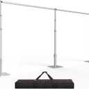 EMART Backdrop Stand Heavy Duty 12ftx20ft, Adjustable Pipe and Drape Photo Background Support Kit, Metal Frame with Flat Base for Wedding Birthday Party Banquet Decorations (12x20FT)