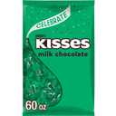HERSHEY'S KISSES Milk Chocolate Candy Bulk Bag, Green Foils, 60 oz | Hershey Kisses Bulk in Green Foils, Kosher and Gluten Free, Individually Wrapped for Candy Dishes, Buffets, and Parties 60 oz (EXP 01/31/27)