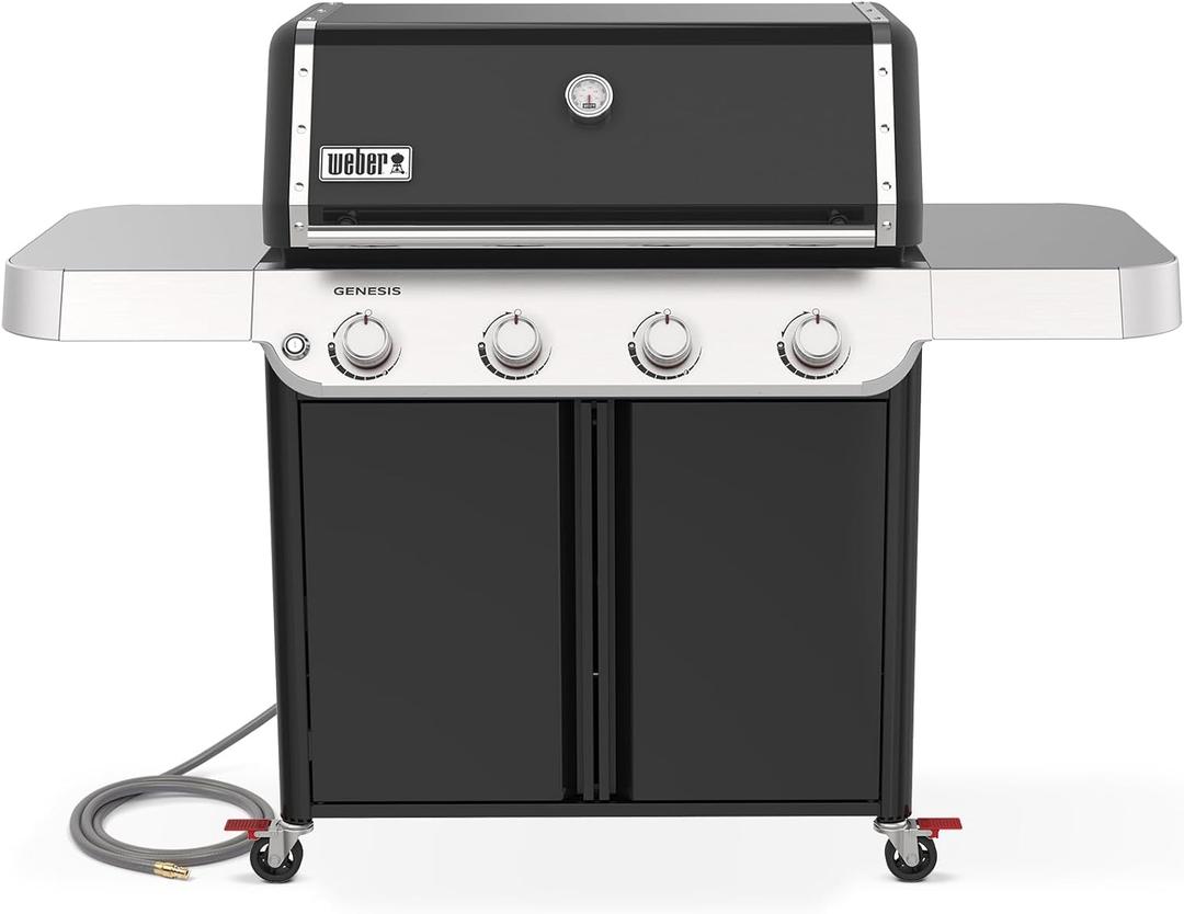 Weber Genesis E-415 Natural Gas Grill for Outdoor Grilling, 4 Burners, Black