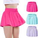 EXARUS Girls Butterfly Shorts Athletic Dance Flowy Skorts Teen Cheer Skirt Tween Clothes Youth Preppy Outfit Kids 8Y