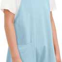 Nirovien Girls Sleeveless Jumpsuits Spaghetti Strap Romper Halter Long Pants with Pockets (Blue)