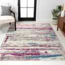JONATHAN Y Modern Abstract Brushstroke Cream/Pink Indoor Area Rug, 5x8, Contemporary POP, Transitional, Easy-Cleaning for Living Room, Bedroom, Kitchen, Pet Friendly, Non-Shedding (CTP102A-5)