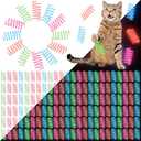 Sosation 200 Pcs Glow in The Dark Springs Cat Toys Kittens Wide Colorful Springs for Indoor Cats Jelly Color Plastic Coil Spiral Interactive Play Kitten Toys for Chase, Hunting and Exercise