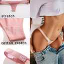 FINETOO Womens Underwear Cotton High Cut String Bikini Panties Low Rise Hipster Ladies Sexy Cheeky Underwear 6 Pack