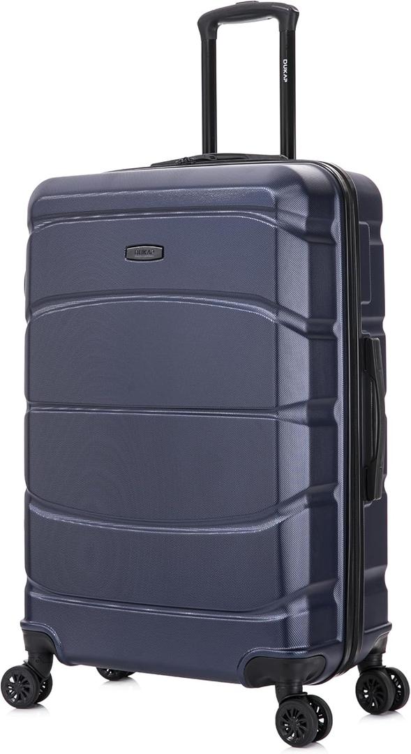 DUKAP SENSE Hardside Luggage with Spinner Wheels | 28 in Durable Lightweight Large Checked Suitcase for Travel | Zipper Clouser Suit Case with Gel Handles and Trolley | Blue