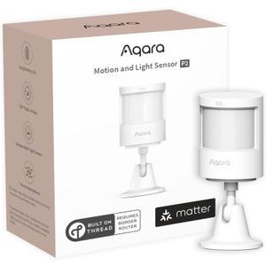 Aqara Motion and Light Sensor P2, Motion Detector with Light Sensor, Matter Over Thread, Requires 2-in-1 Matter Controller & Thread Border Router, Supports Apple Home, Alexa