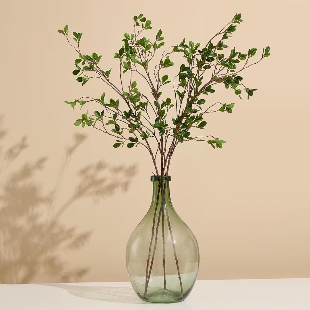 4Pcs Realistic Artificial Greenery Stems - 43" Faux Branches for Vase,Tall Fake Plants Ficus Twig for Wedding Vase Filler Shop Home Decoration