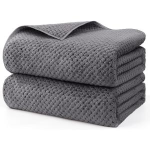 HOMEXCEL Bath Sheets Towels Set Pack of 2 (35 x 70 Inches), Ultra Soft Bath Towels for Bathroom, Lightweight and Quick Drying Towel for Body, Yoga, SPA, Fitness, Grey