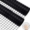 Windyun 2 Roll 100 ft 200 ft in Total Plastic Mesh Fence Roll Safety Construction Barrier Netting Outdoor Snow Temporary Garden Animal Fencing for Poultry, Chicken, Dog, Patio(Black)