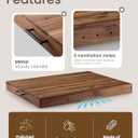 TIDITA Stove Top Covers for Electric Stove 30”x22” (Outer) / 28.9”x20.8” (Inner) - Acacia Wood Noodle Board for Gas Stovetop - Stove Top Covers for Gas Burners, Sink Cutting Board (Walnut color)