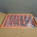 Amazon Basics Wall Mount Hardware and Craft Storage Cabinet Organizer with 39 Drawers, Plastic Garage Organization System with Dividers for Small Parts, Black, Orange, 15" x 6.3" x 18.6"