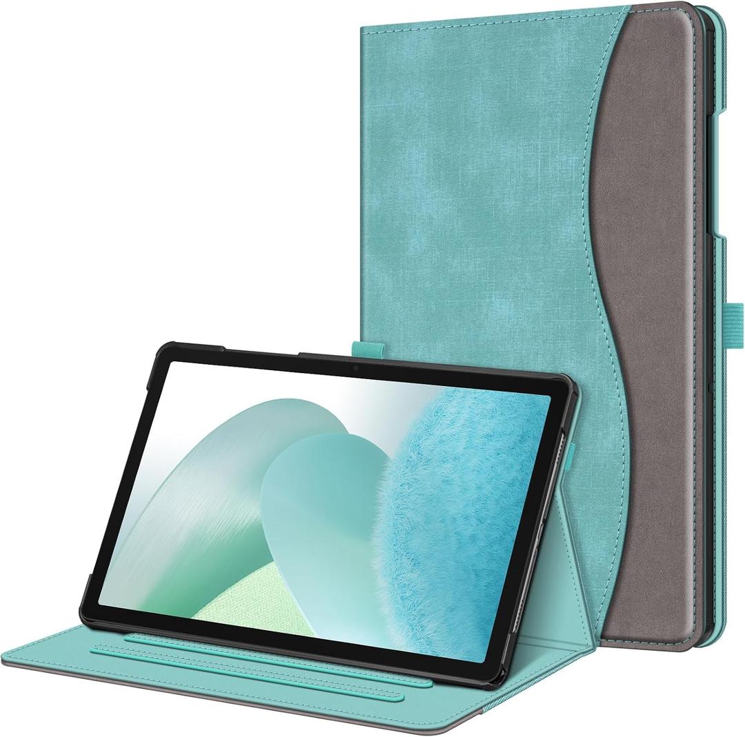 Fintie Case for Samsung Galaxy Tab A11+ Plus 11 Inch 2025/ A9+ Plus 2023, Multi-Angle Viewing Smart Stand Back Cover with Pocket Auto Wake/Sleep, Turquoise