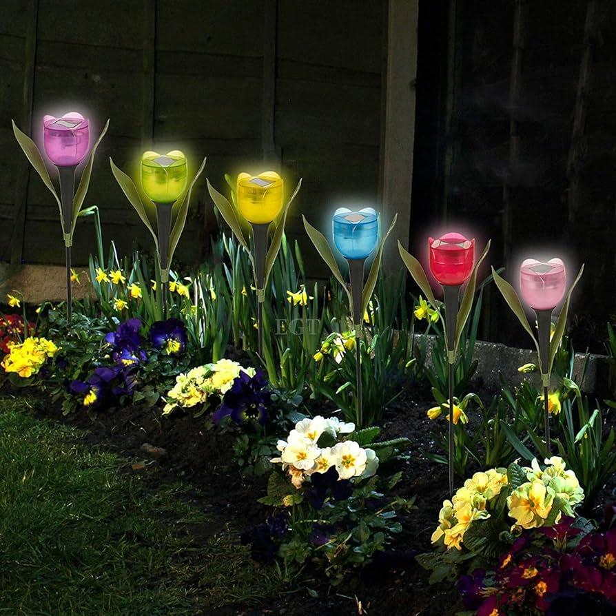 Bytech 5-Pack Solar Powered Tulip Stake