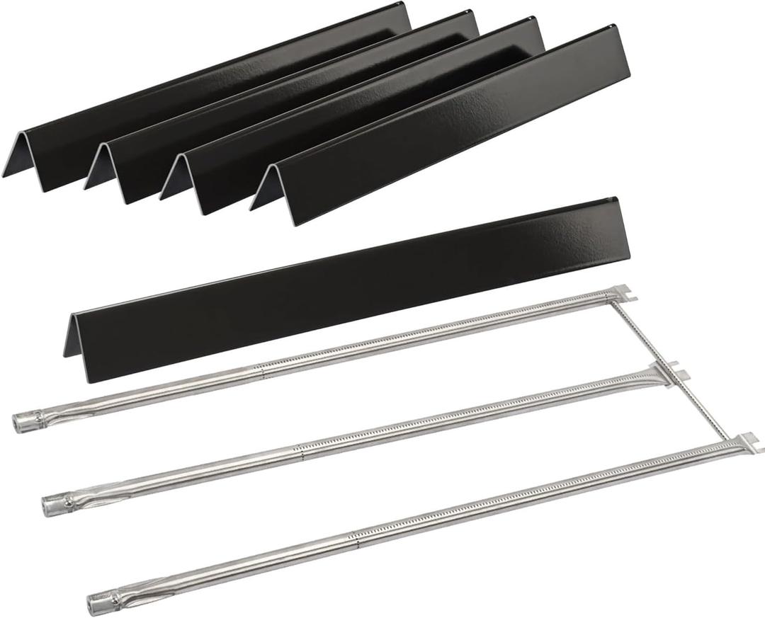 Leship 24.5" Flavorizer Bars & 34" Burner Tube Set Replace for Weber 7539 67722, Genesis 300 Series Genesis E-310 E-320 E-330 S310 S320 Grill with Side-Mounted Control