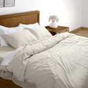 BIOWEAVES 100% Organic Washed Cotton Percale Weave Duvet Cover King Size Set | GOTS Certified King Duvet Cover & 2 Pillow Shams  106x92 inches, F Dew