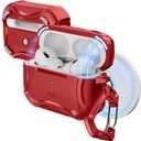 ESR for AirPods Pro 2nd Generation Case, Compatible with Airpods Pro Case 2nd/1st Gen (2023/2022/2019), Compatible with MagSafe, Powerful Drop Protection, Magnetic Lid with Cleaner Kit, Red