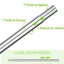 Closet Rod 1 Pack, Adjustable Clothes Haning Rod 66 to 76 Inches, Stainless Steel Rod for Close, Silver