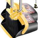 DJDTDTY 2-Pack is More economicalUpgraded Broom and Dustpan with 52" Long Handle, Dustpan Teeth with self-Cleaning Function, Indoor and Outdoor Sweeping, Perfect for Home Office