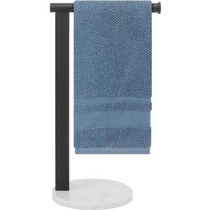 Stainless Steel L-Shaped Hand Towel Holder, SUS304 Bathroom Towel Rack with Thickened Base for Countertop Vanity (Matte Black)
