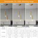 Modern Pendant Light Kitchen Fixture Dimmable LED Gold Mini Pendant Lighting fo Kitchen Island Bedroom Bedside Table Small Pendant Lights (2-Light)
