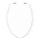 Gerber Soft-Close Elongated Toilet Seat with Two Button Quick-Release, Top-Mount Installation, Non-Slip Bumpers, and Cover, Heavy-Duty Plastic, White, GC550130