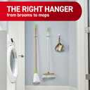Command Broom Grippers, 3 Hangers and 6 Strips, Damage-Free Mop and Broom Holder Wall Mount, Household Cleaning Tool Organizer for Kitchen, Laundry Room, Closet, Holds up to 4 lb