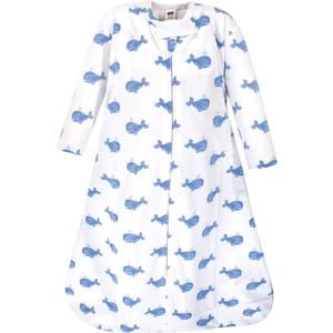 Hudson Baby Unisex Baby Long Sleeve Cotton Jersey Sleeping Bag, Blue Whale, 0-6 Months