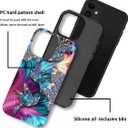 for iPhone 11 Case with 2-in-1 Glossy All Inclusive Anti Fall Doublelayer Protection Soft TPU+PC Back Pattern Case Compatible with iPhone 11 6.1inch for Women Diamond Bird