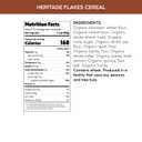 Nature's Path Organic Heritage Flakes Cereal, 33.5 oz (Pack of 1), Ancient Grains, 23g Whole Grains, Non-GMO (EXP 07/17/26)