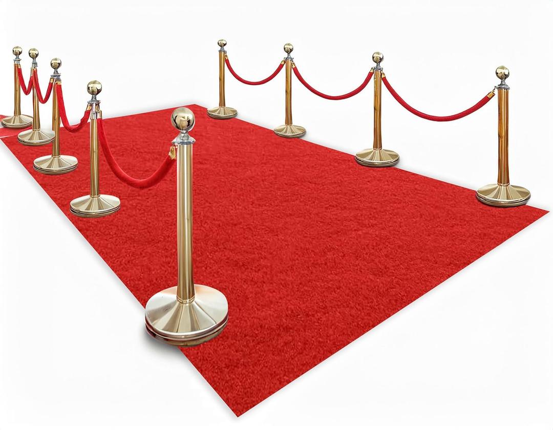 Thick Red Carpet Runner for Party,3 x 10ft Non-Slip Backing Aisle Runway Rug for Party,Occasions,Graduation,Wedding& Indoor Outdoor Special Events Decorations (Dark Red, 310Ft(Multi-Pile))