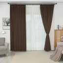 Pinch Pleated Curtains for Living Room Bedroom, Room Darkening PleatedDrapes with Tieback and Hooks, Coffee Brown (40" x 95", 1 Panel)