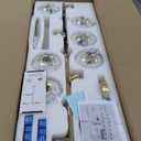 KCO Lighting Modern Brass Linear Chandelier Pendant Light 7-Lights Gold and White Glass Pendant Lighting Mid Century Globe Dining Light Fixture for Living Room Kitchen