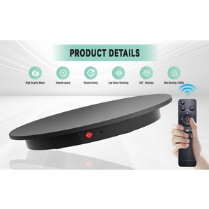 JAYEGT Motorized Rotating Display Stand, 350Lbs Load360 Degree Electric Rotating Potography Turntable for Products DisplayLive Show Remote Control +5 Colors Backgrounds (Black/23.6Inch/Wired)