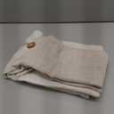 Farmhouse Boho Linen Button Valance for Kitchen Window Dining Room Rustic Cafe Cotton Valance for Small Windows Bathroom Bedroom Vintage Macrame Valances Rod Pocket 1 Panel (Beige,W39 L20 inch)