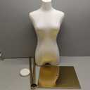 SHAREWIN Female Mannequin Torso Women Dress Forms for Sewing Manicanequin Body High Stability Gold Metal Stand for Clothing Dress Jewelry Display Adjustable Height 50-70 Thin Body