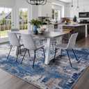 RELEANY Washable 9'x12' Abstract Area Rug for Living Room Blue Gray
