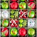 46 pcs Grinchs Christmas Ornaments, Grinchs Christmas Tree Ornaments, Grinchs Christmas Tree Decoration Ornaments Xmas Ball for Xmas Holiday Wreath Garland, Red and Green