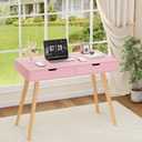 FOTOSOK Writing Desk with 2 Drawers, Small Cute Desk Makeup Vanity Table, 39.4L x 19.7W x 30.3H inches