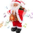 Luckit Electric Christmas Santa, Electric Santa Claus Toy with Santa Claus and Backpack Christmas Singing Santa Musical Shaking Santa Party Decorations Christmas New Year Gift for Children Boys Girls