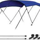 Leader Accessories 10 Colors 3 Bow 4 Bow Bimini Top Cover for Boat Includes 4 Straps 2 Rear Support Poles Mounting Hardwares Storage Boot with 1" Aluminum Frame