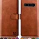 SUANPOT for Samsung Galaxy S10 6.1"(NON S10e,S10+) with RFID Blocking Leather Wallet case Credit Card Holder,Flip Folio Book Phone case Shockproof Cover Women Men for Samsung S10 case Wallet