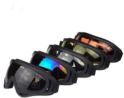 Motorcycle Goggles - Set of 5 - Dirt Bike ATV Motocross Anti-UV 400 Tactical Military Goggles for Men Women Kids Youth Adult