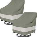 Aacabo Outdoor Swivel Lounge Chair Cover 2 Pack, Waterproof Patio Chairs Covers, 27.5W x 32.5 D x 39 H inches Outdoor Rocking Chair Covers -Grayish Green