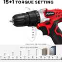 AVID POWER 20V Cordless Drill Set for Home DIY & Beginner Projects - Lightweight Power Drill with Battery Charger & 22 Bits, Variable Speed, 3/8" Keyless Chuck, Ideal for Furniture Assembly (Red)