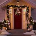 Christmas Window Lights Decorations, 3PCS Christmas Hanging Lights Santa Claus Snowman Christmas Tree Battery Operated Indoor Lights with Suction Cup for Fireplace New Year Window Decorations