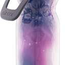 O2COOL Mist 'N Sip Misting Water Bottle 2-in-1 Mist And Sip Function With No Leak Pull Top Spout Reusable Sports Water Bottle - 20 oz (Celestial Purple)