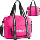 Sport Gym Bag for Women, Carry on Tote Personal Item Bag with Shoes Compartment, Travel Duffle Bag for Girl, Lightweight Overnight Luggage Bag for Travel, Airplanes, Sports - Hot Pink