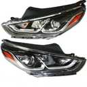 PENSUN Headlight Assembly Left Driver Side & Right Passenger Side Fit for Hyundai Sonata 2018 2019 Black Replacement  92101-C2500 92102-C2500
