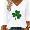 Zeagoo 3/4 Length Sleeve Womens Tops V Neck Shirt Dressy Casual Blouse Basic Tshirts 2026 Fashion Clothing S-2XL (White, L)